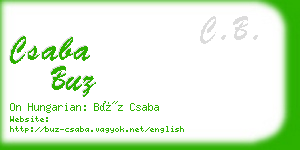 csaba buz business card